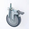 25 Series 4x1 TPR Caster (Threaded Stem with Brake) 3