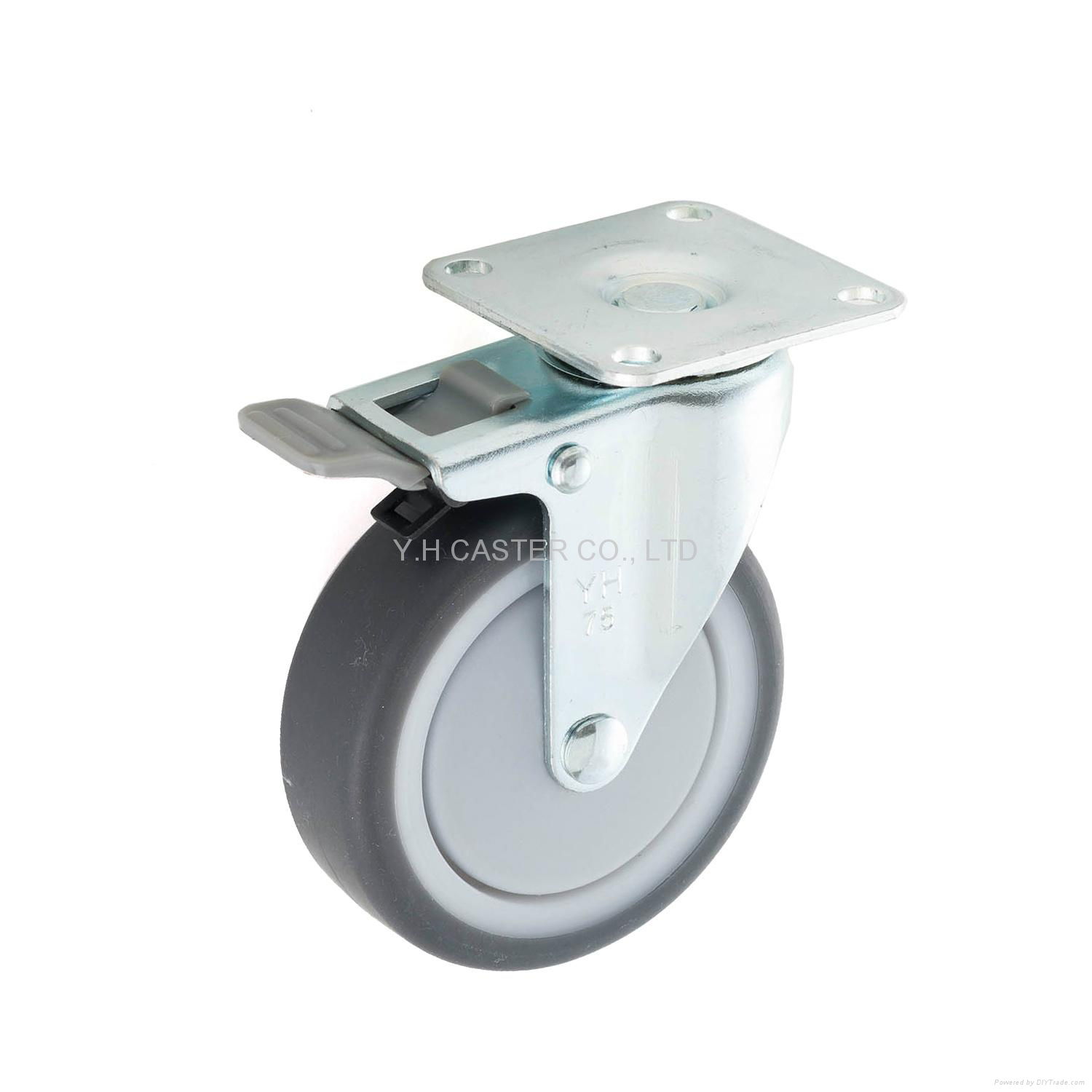 23 Series 7522 High Elastic TPR Caster (Plate w/o Brake) 2