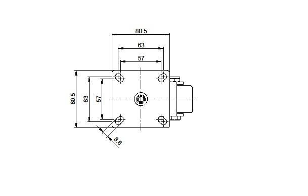 2" Square Plate Caster with Level Adjuster 4