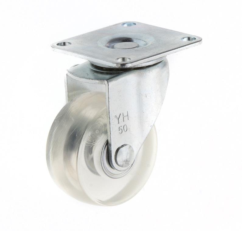 5022 PVC Transparent Caster (swivel plate)