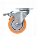 25 Series 3x1 TPR Caster (Orange) (Plate w/o Brake)