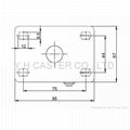 48 Series 2x2 Dual High Elastic TPR Machine Caster 7