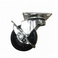 2 inch PP Caster (plate with side brake)-black