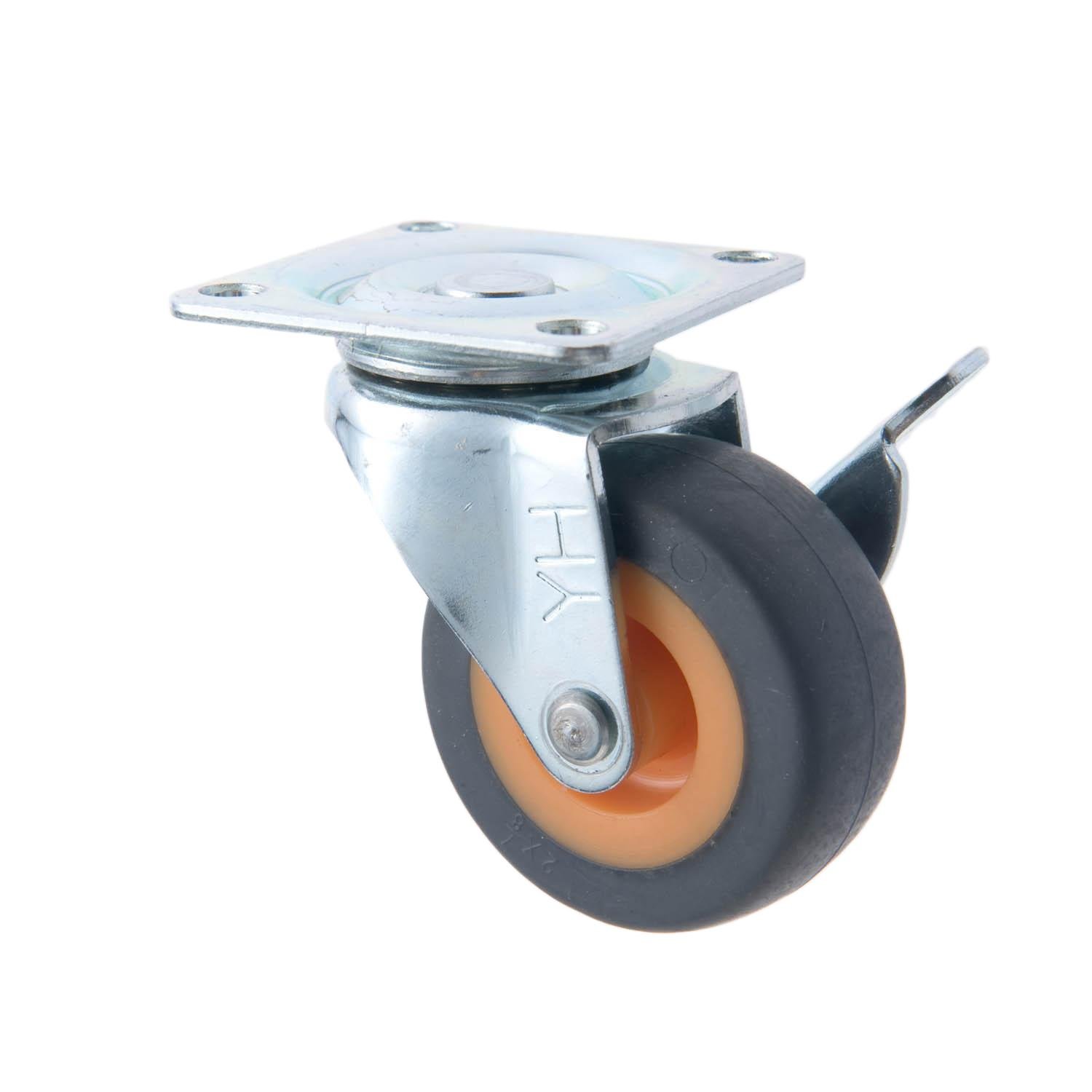 20 Series 278 High Elastic TPR Caster (Plate with Side Brake) 3