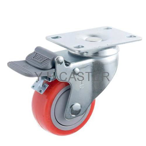 31 Series 314 PU Caster (Plate with Brake)