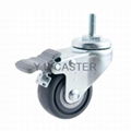 25 Series 2.5" TPR Caster Threaded Stem