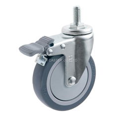 25 Series 4x1 TPR Caster (Threaded Stem with Brake)