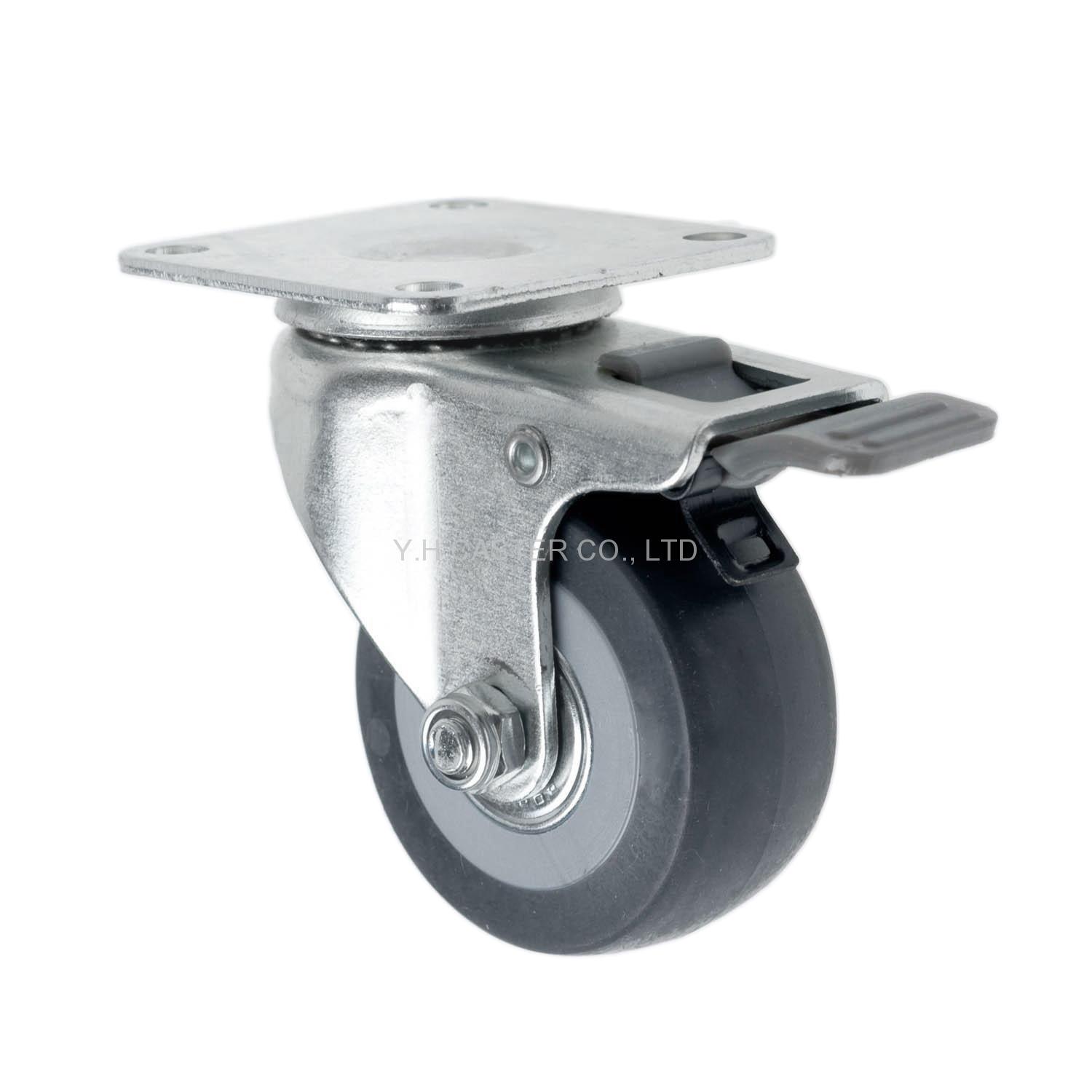 23 Series 5023 High Elastic TPR Caster (Plate w/o Brake) 3