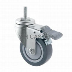 25 Series 3x1 TPR Caster (Grey) (Threaded Stem w/o Brake)