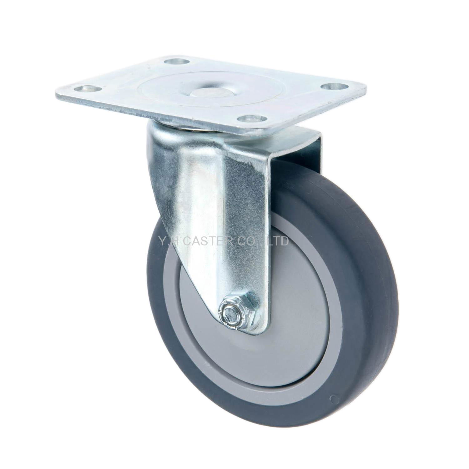 25 Series 4x1 TPR Caster (Swivel Plate) 3