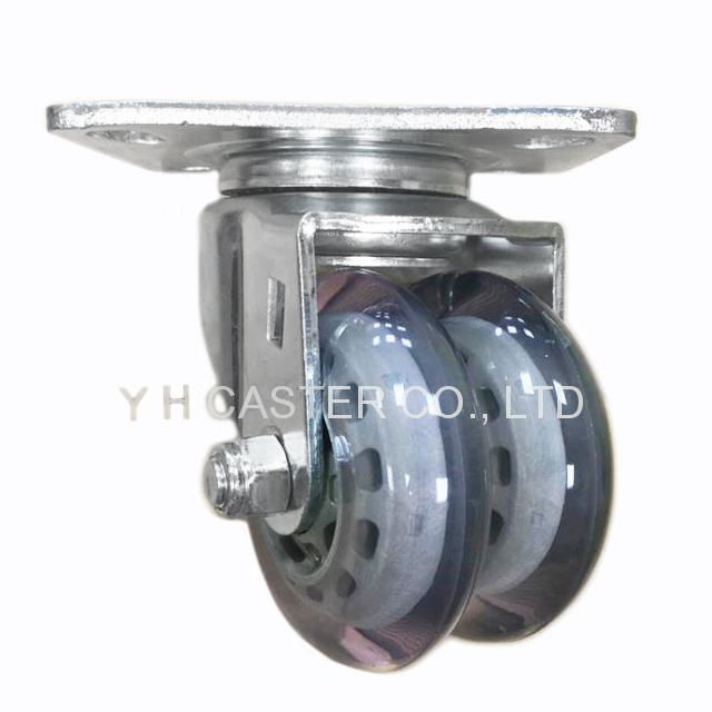 48 Series 3x2 Dual PU Wheel Machine Caster 3