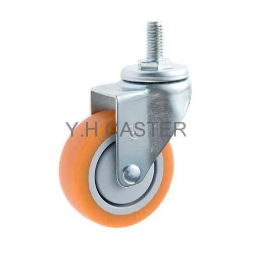 25 Series 3x1 TPR Caster (Orange) (Threaded Stem w/o Brake)