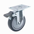 25 Series 4x1 TPR Caster (Plate with Brake) 1