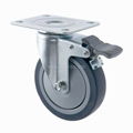 25 Series 4x1 TPR Caster (Plate with Brake)