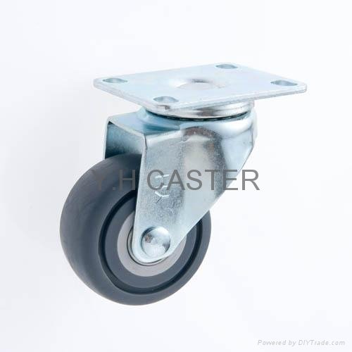 25 Series 2.5" TPR Caster (Plate with Brake) 3