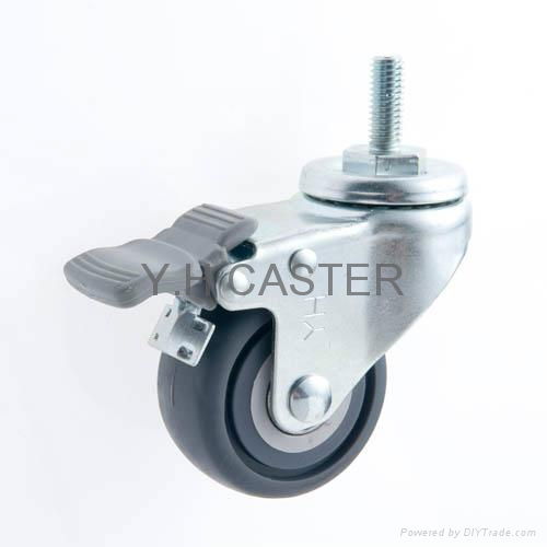 25 Series 2.5" TPR Caster (Plate with Brake) 4