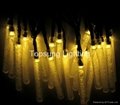 Solar powered Xmas outdoor crystal icicle string lights