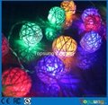 Outdoor waterproof solar LED rattan balls string lights
