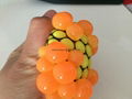 TPR stress ball, water bouncing ball with fabric, custom grape mesh squishy ball 19