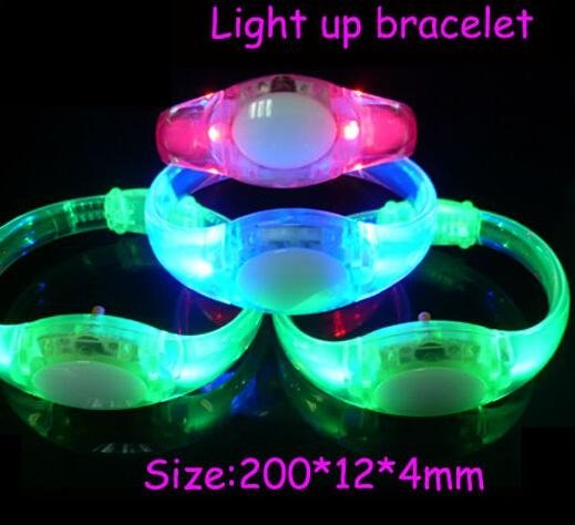 Custom Sound Activated Glow Flashing Led Bracelet Wristband 3
