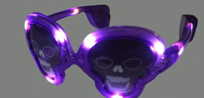 Halloween Light up LED Flashing Skull Sunglasses