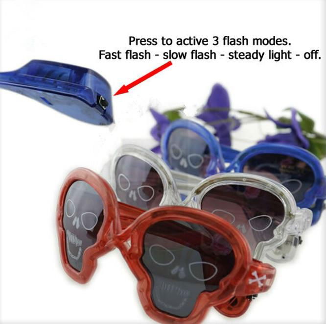 Halloween Light up LED Flashing Skull Sunglasses 5