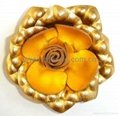 Pattern leather flower clips