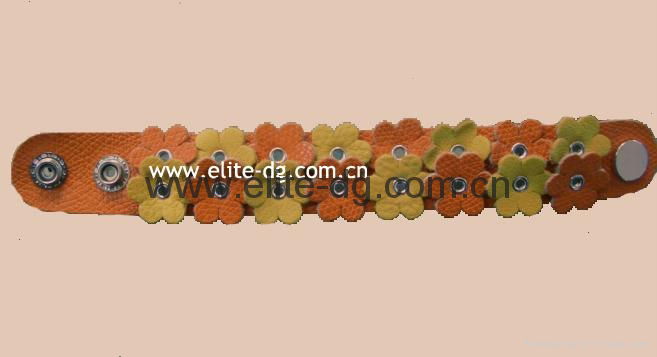 leather flower wristband, wrist strap, leather accessories factory wholesale 2