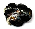 Genuine leather flower clips, leather