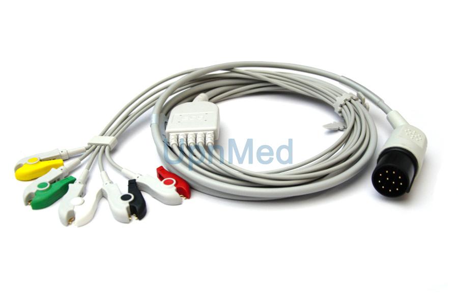 Nihon Kohden defibrillator TEC-5200A ECG cable with lead wires,11 pins  3