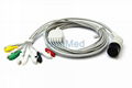 Nihon Kohden defibrillator TEC-5200A ECG cable with lead wires,11 pins  3