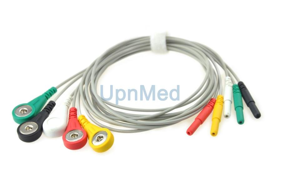 ECG Holter 5 lead  wires set ,Din1.5 2