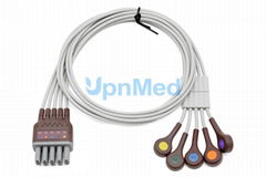 OEM Mindray EL6803B ECG Trunk Cable & 12 Lead, Chest, AHA, Snap 0010-30-42908