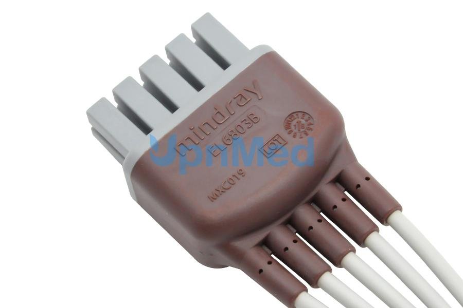 OEM Mindray EL6803B ECG Trunk Cable & 12 Lead, Chest, AHA, Snap 0010-30-42908 4