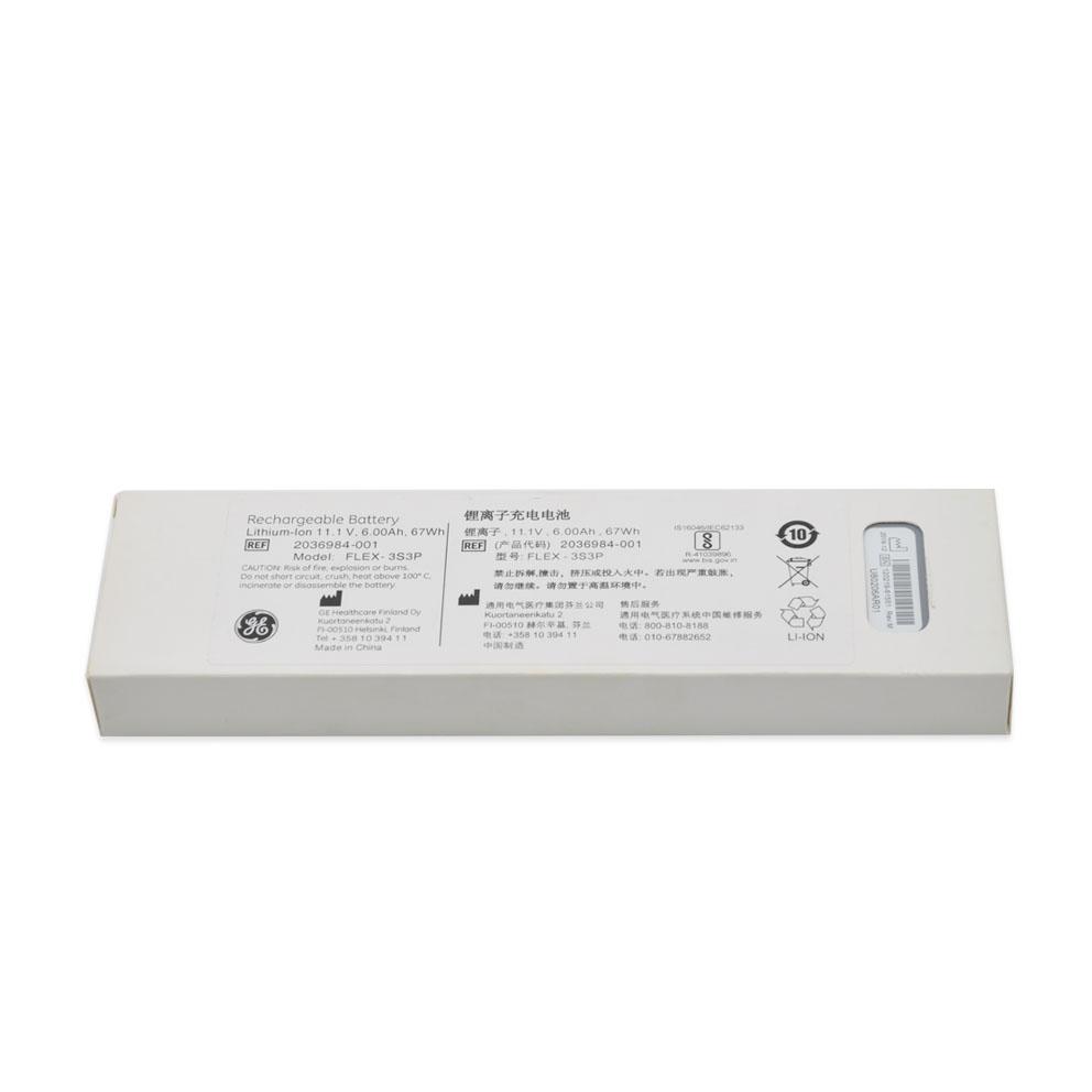 GE FLEX-3S3P Lithium-ion batteries 2036984-001, 11.1V, 6mAh 