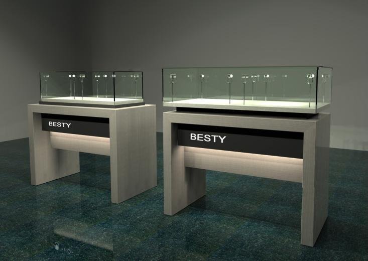 Famous jewelry shop display counter showcases with LED lights 2