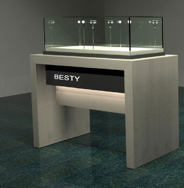 Famous jewelry shop display counter showcases with LED lights 3