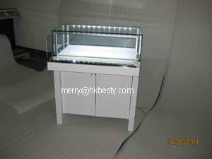 Glossy white jewelry showcases for jewelry store design 4