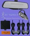 Hottest Car Bluetooth Handsfree Car Kit with wireless FM earpiece and 4 -sensors