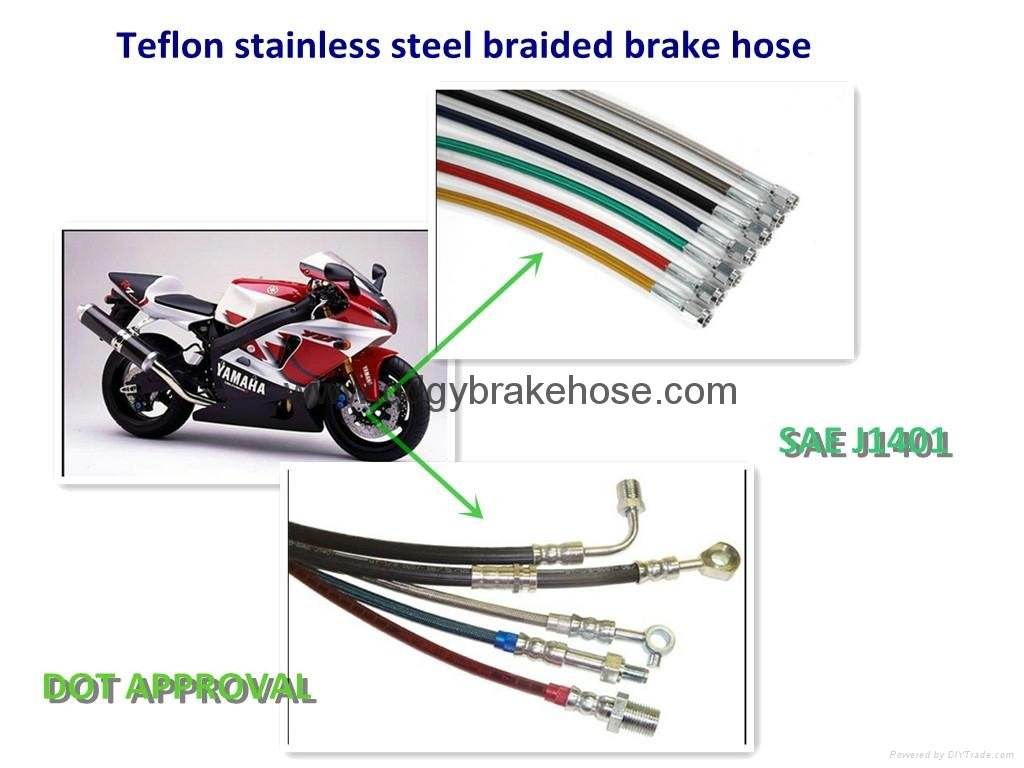 dot approved color cover  stainless steel brake hydraulic hose brake line  2