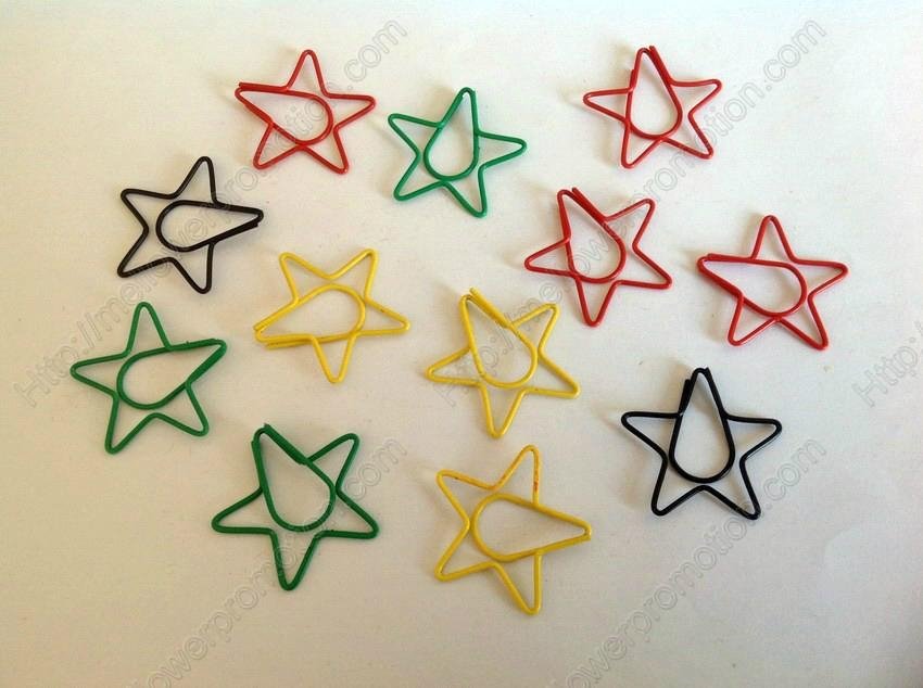 Fancy star shaped paper clips
