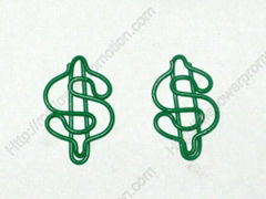 Fun US Dollar shaped paper clips