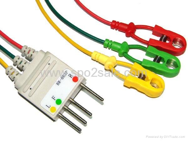 Compatible Nihon Kohden BR-002P 3-LD wires
