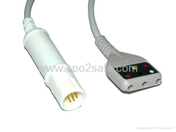 Drager 3-lead ECG Din type Trunk cable For Cicero,PM-8060..