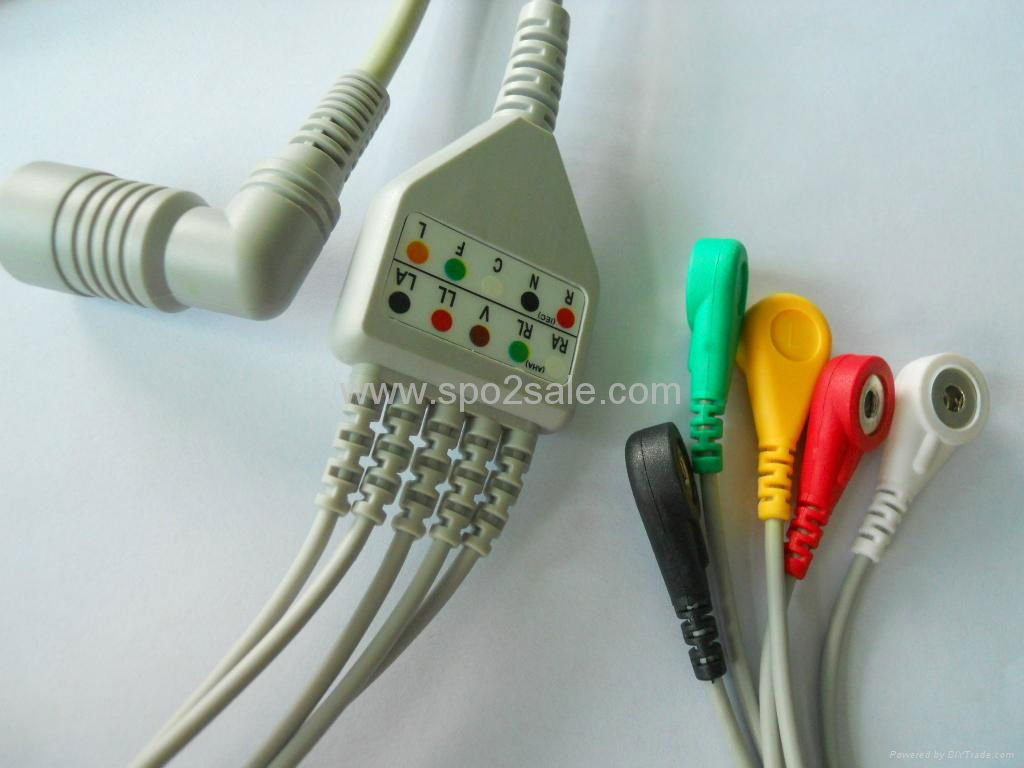 One Piece ECG Cables Colin BP88 IEC With Snap
