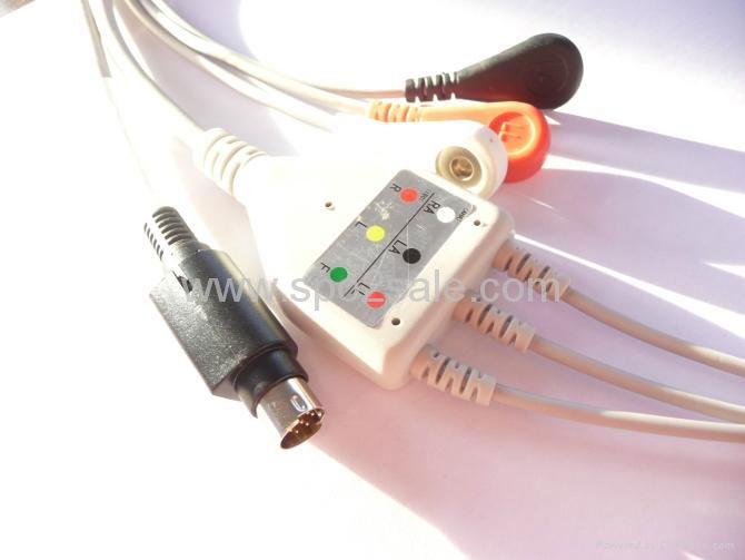 MEK One piece 3 lead ECG Cable with leadwires