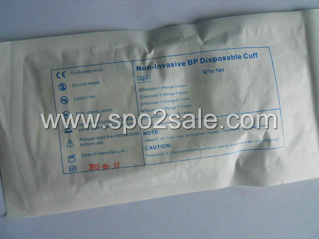 Disposable Neonatal dual tube NIBP cuff, 7-13 cm,No.4 2