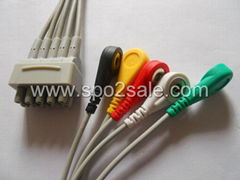 GE 411202-003(E9008LB) 5 Leadwires,IEC,snap