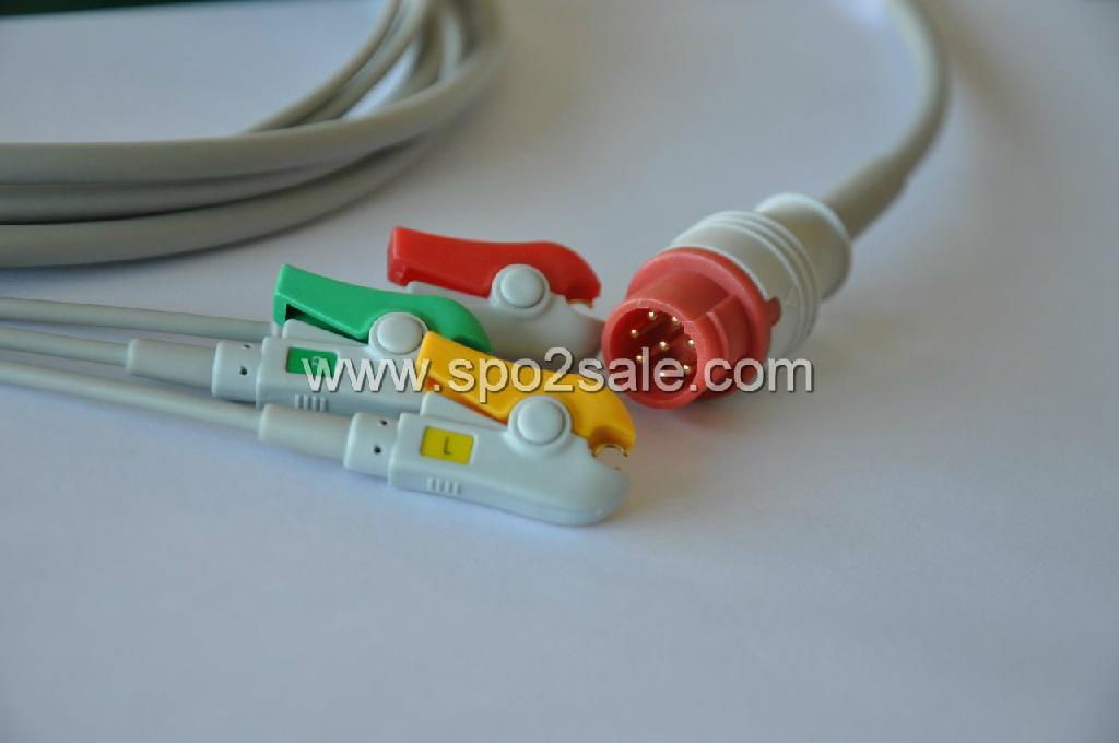 Compatible with Bionet BM3 one piece Cable with 3-lead IEC clip leadwires