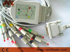 Schiller AT-1 one-piece 10 lead EKG cable and leadwire